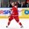 MINSK, BELARUS - MAY 9: Belarus' Andrei Stepanov #61 celebrates after a second period goal against the U.S. during preliminary round action at the 2014 IIHF Ice Hockey World Championship. (Photo by Andre Ringuette/HHOF-IIHF Images)